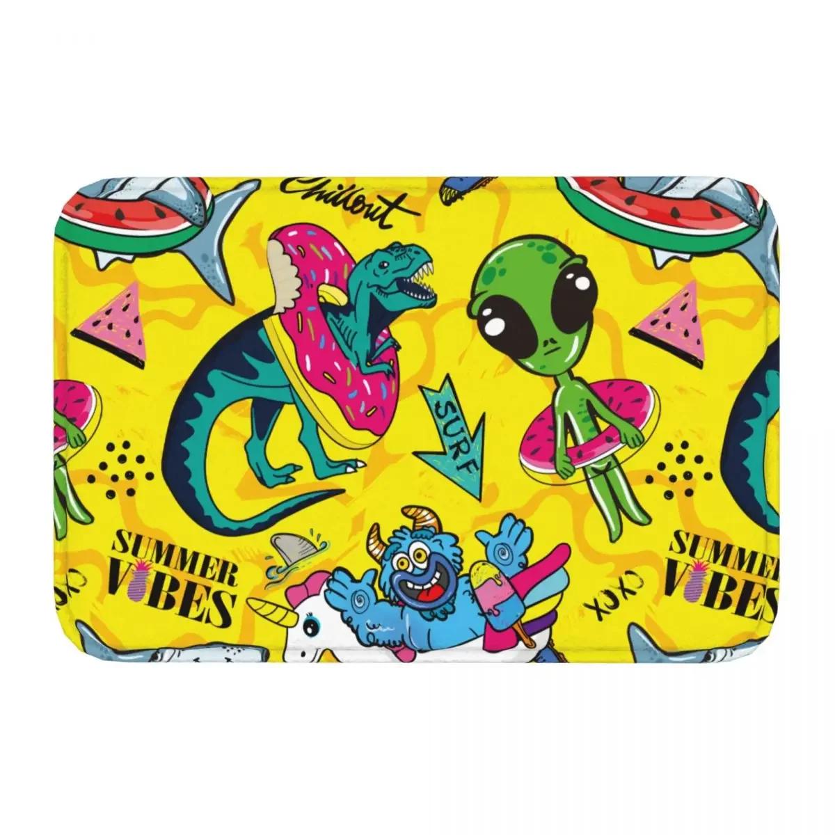 

Non-Slip Carpet Monsters Alien Doormat Living Room Bathroom Mat Welcome Decoration Rug 40cmx60cm