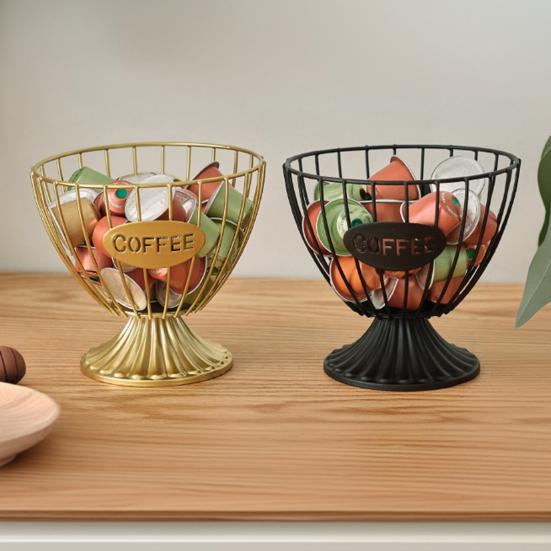Coffee Capsule Storage Bowl Large Capacity Espresso Pods Organizer Countertop Coffee Capsule Holder for Snacks Candies Coffee Bar