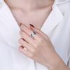 BF CLUB 925 Sterling Rings for Women Simple Geometric Handmade Irregular Retro Wide Letters Ring Allergy For Birthday Gift
