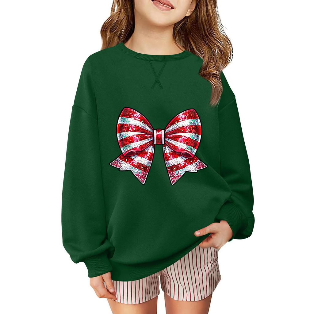 Children's Fashionable Casual Long-sleeved Loose Christmas Print Pullover Sweatshirt