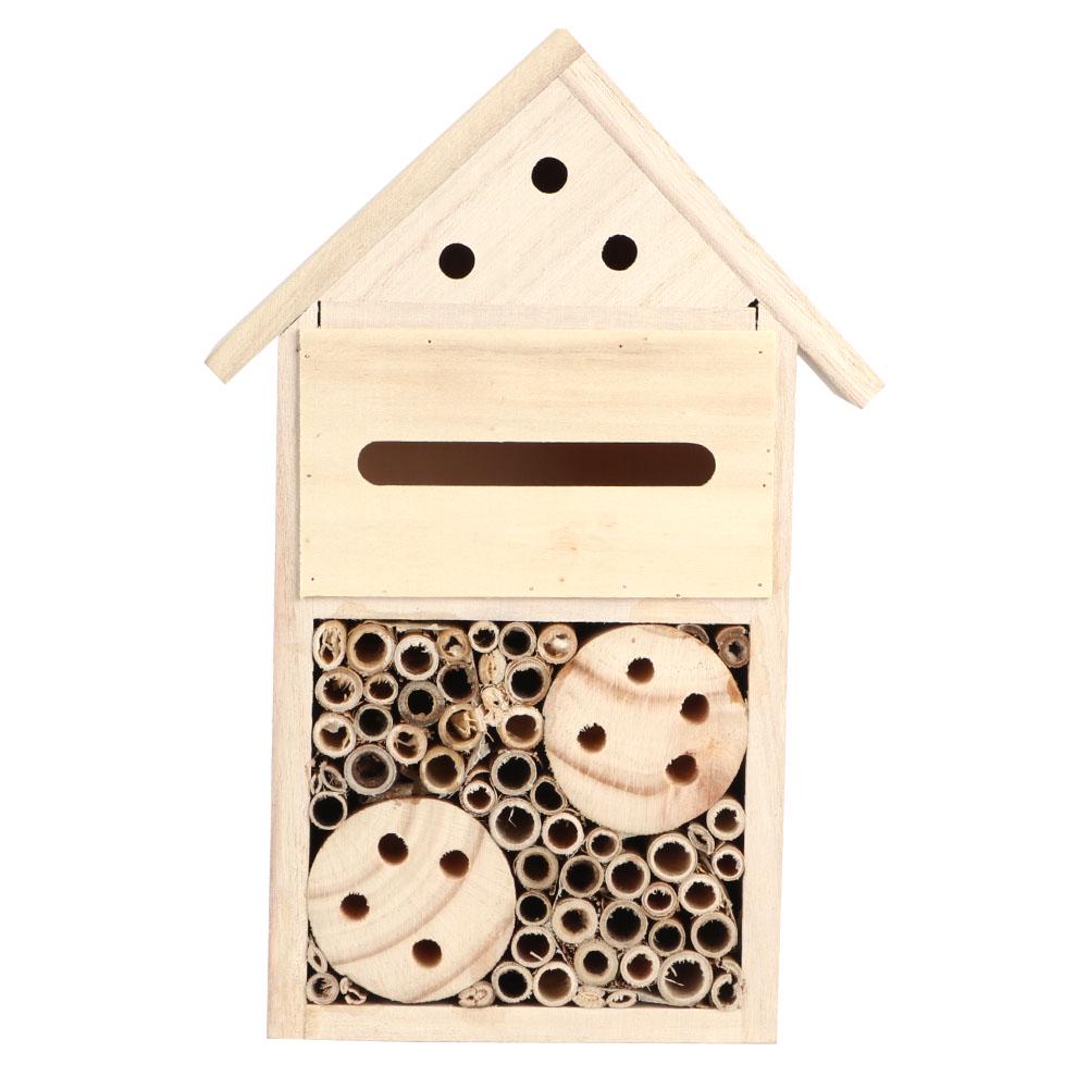 Insect House Garden Outdoor Wooden Insect Bee House Wood Bug Room Shelter Nesting Box Decoration