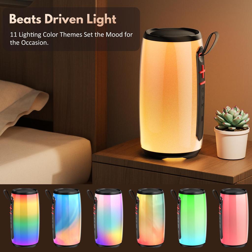 Speaker with Mic System for Singing, Portable Bluetooth Speakers with Dazzling Light and 2 Wireless Microphones for Adults, Mini Karaoke Set for Home