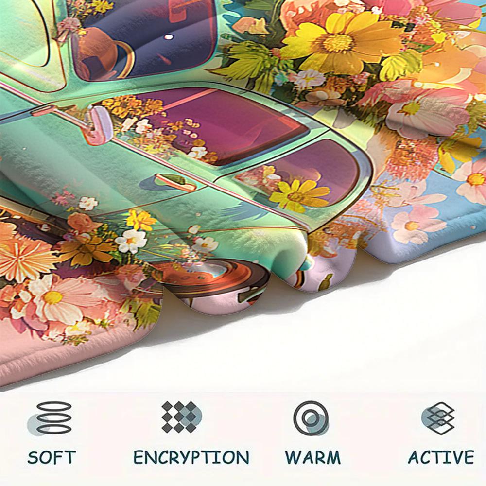 Car Print Flannel Blanket, High quality Comfortable for All Seasons, Home Decor, Warmth and Comfort, Perfect for Christmas Gifts