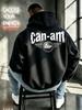 [Can-am Motorcycle Sweatshirt] Can-am BRP Wings Vintage Motorcycle Badge Print  Sweatshirt - European and American Off-Road M