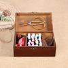 Vintage Sewing Box Pine Wooden Sewing Storage Box Sewing Organizer Needle Thread Storage Case  Home