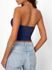 Damen Bandeau gerafftes Crop-Top - Lässig, Vielseitig, Eng anliegend