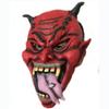 Exquisite Red Horned Mask With Long Tongue And Spikes Ideal For Halloween Celebrations