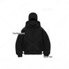 Men's Double-Layer Pure Cotton Double-Headed Eagle Fleece-Lined Sweatshirt Jacket