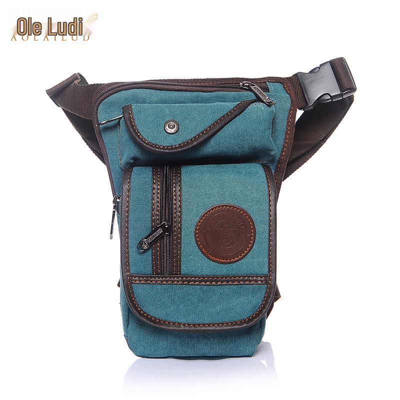

Men s Waterproof Outdoor Canvas Waist Bag, Wear-Resistant Crossbody for Travel синій