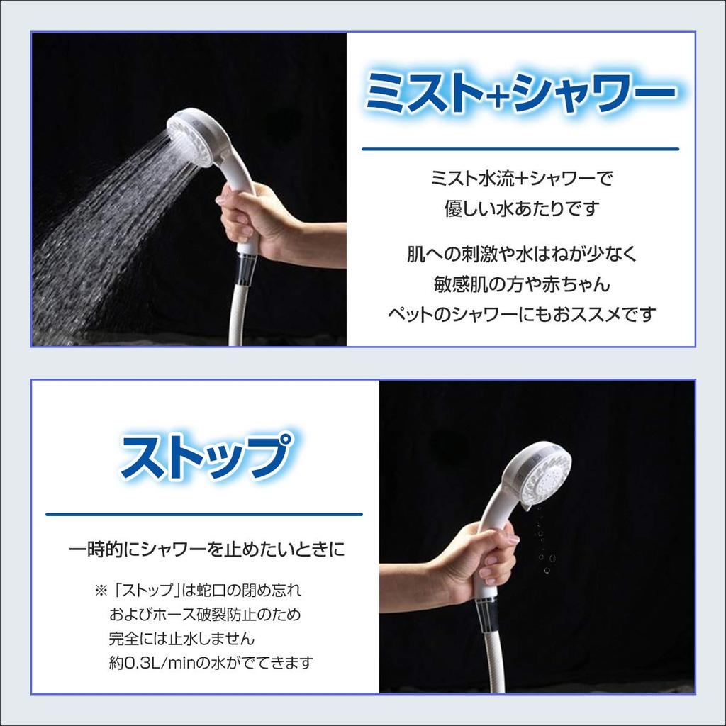 Microbubble Shower Head with Mist and Adapter ShowerMS Cavitation Water Heat Made in Easy Function, 4-Way Switching, Included. Method, Patented,