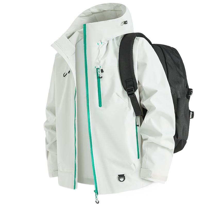 Herren Windbreaker im amerikanischen Stil: Frühlings-/Herbst-Outdoor-Freizeit-Sportjacke, Winddicht & Wasserdicht für Paare