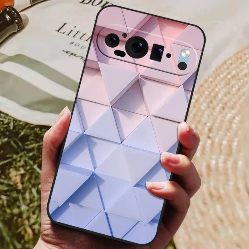 For Google Pixel 9 Pro XL Case Cool Painted Silicone TPU Soft Cover for Googe Pixel 9 9 Pro 8A Cases Black Protective Shells