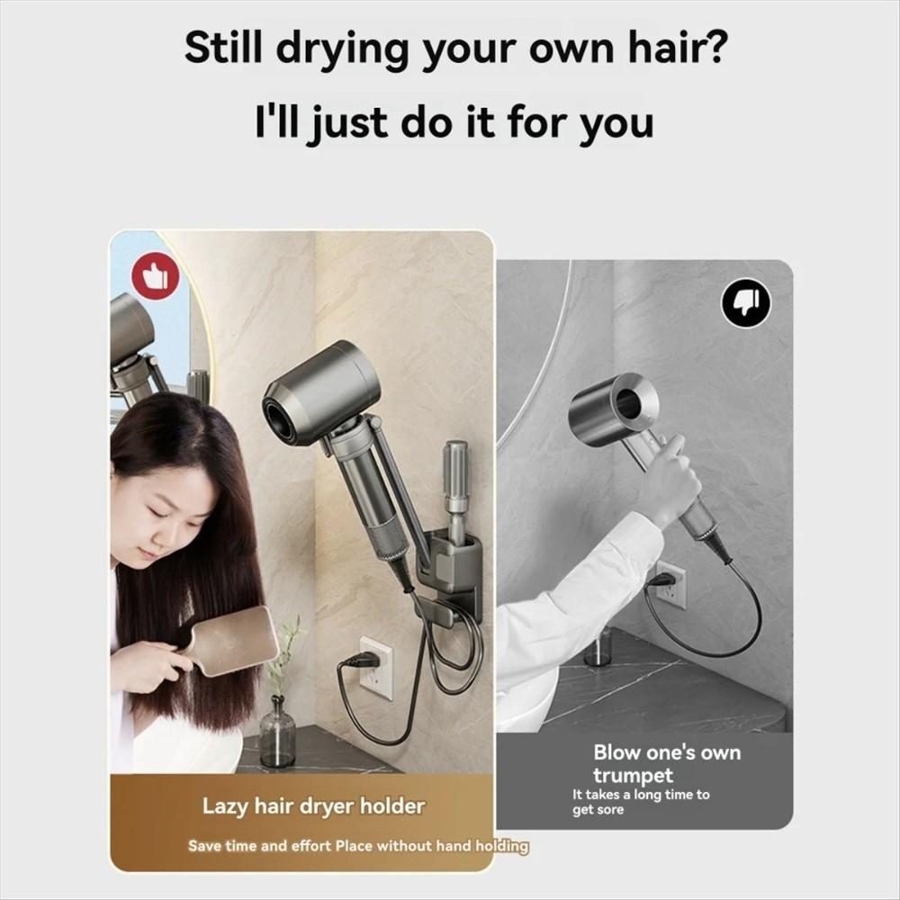 Angle Adjustable Hairdryer Stand Rotating Hair Dryer Organizer  Hair Styling Tools