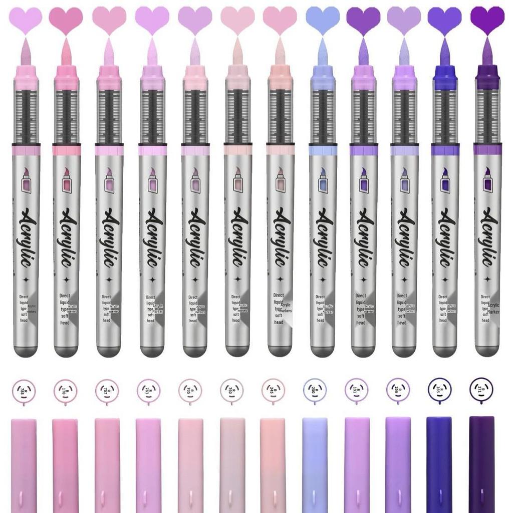 Zhi Jin Liquid Acrylic Marker - Soft Tip, Opaque Watercolor Pen for DIY Graffiti & Elementary School Art.