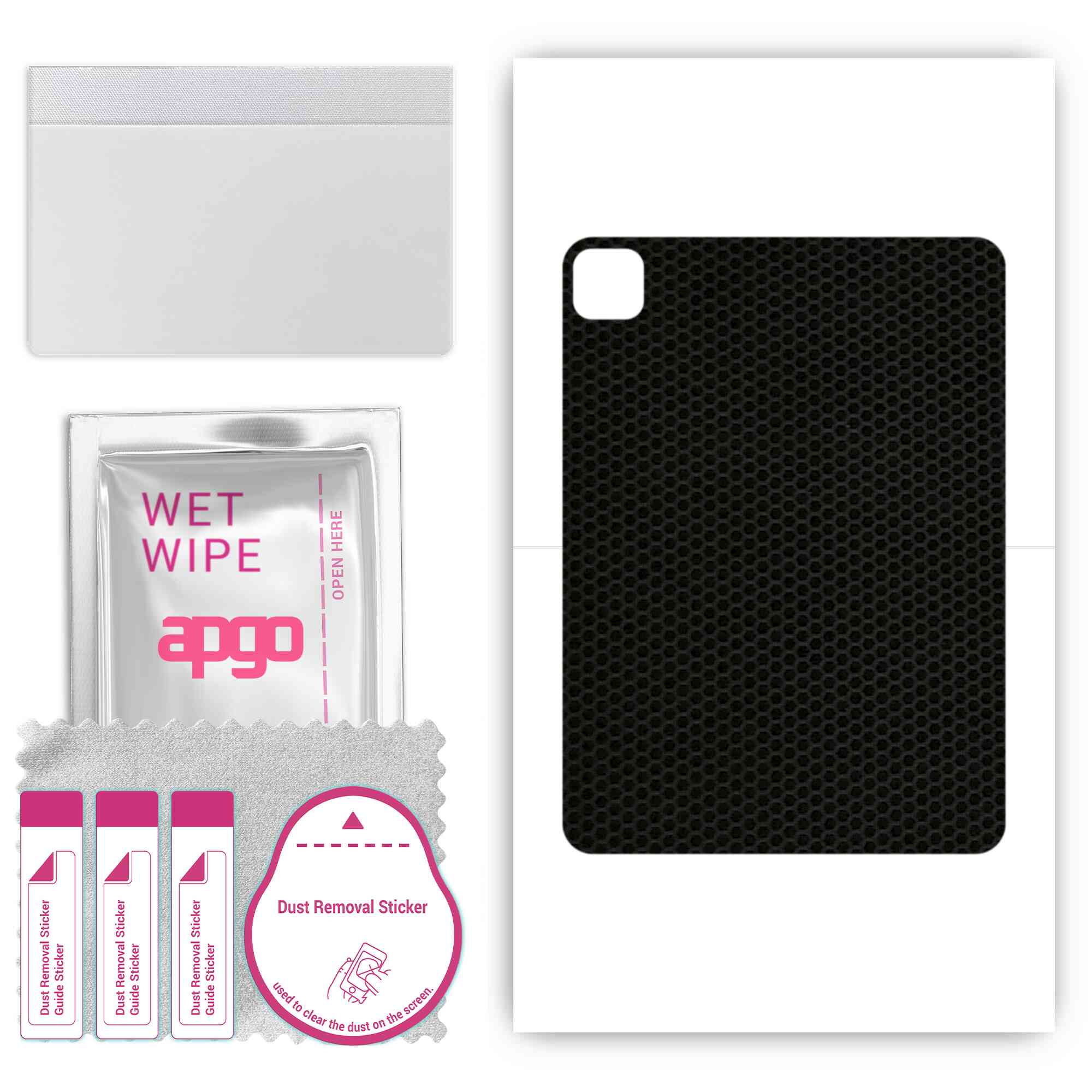 

apgo skin sticker film foil vinyl for the BACK compatible with Apple iPad Pro 11 (2020), scratch-resistant, easy to install - Matrix