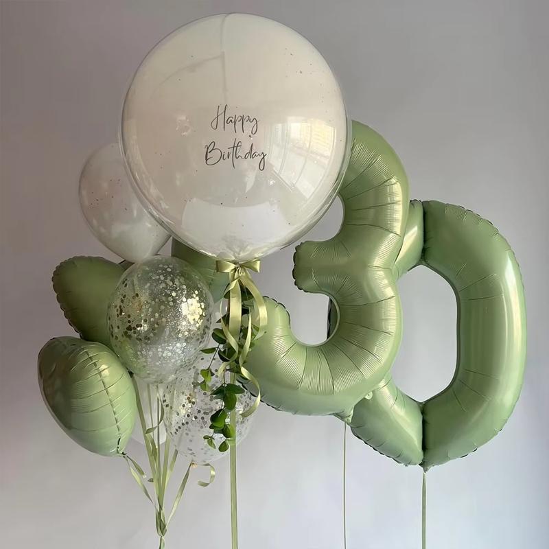 40inch Olive Green Digital Foil Balloons Number 0 1 2 3 4 5 6 7 8 9 Kids Adult Birthday Wedding Party Decorations Baby Shower