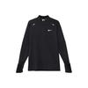 Bedrucktes Logo Stehkragen Langarm T-Shirt Herren Oberteile Schwarz DD5663-010