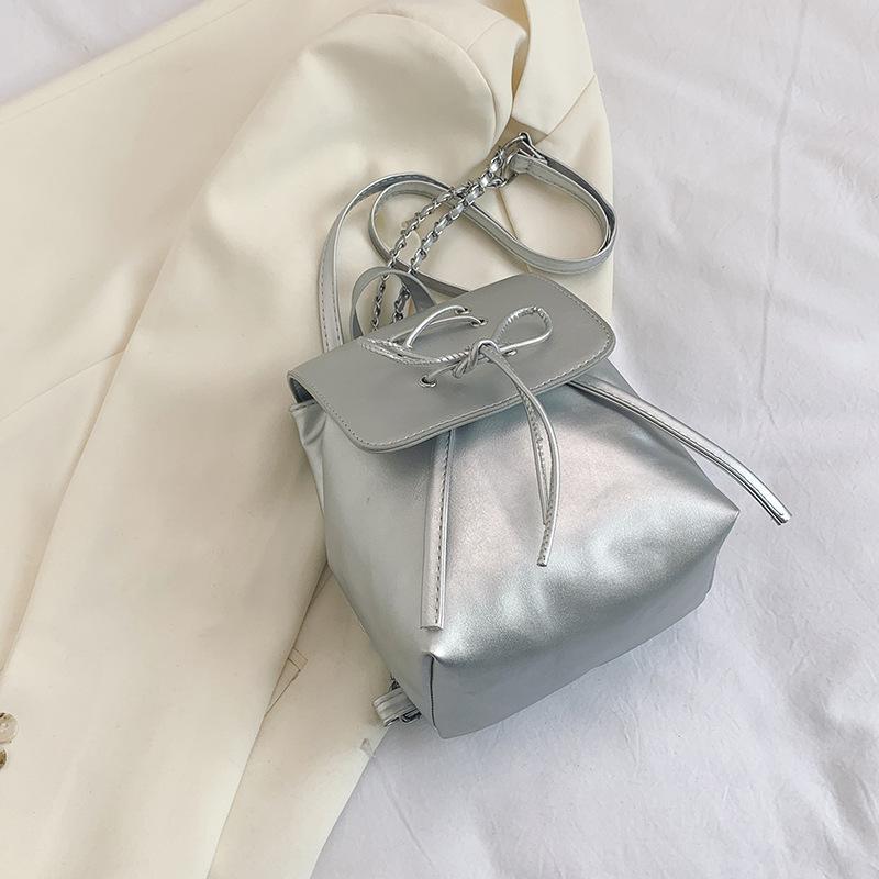 Solid Color Texture Simple Bow Casual Bag Spring New Versatile Ins Women's Backpack Women's Bag