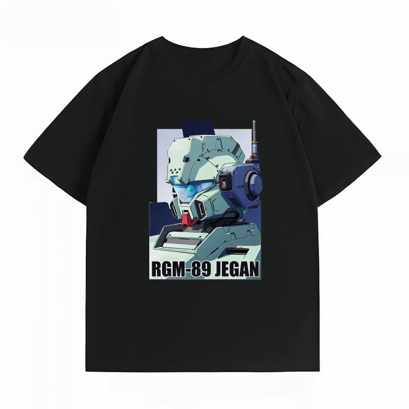 Unisexs Clothing New 100 Cotton Summer TShirt Gundam Unisexs TShirt RGM89 Jegan Print Casual Unisexs TShirt