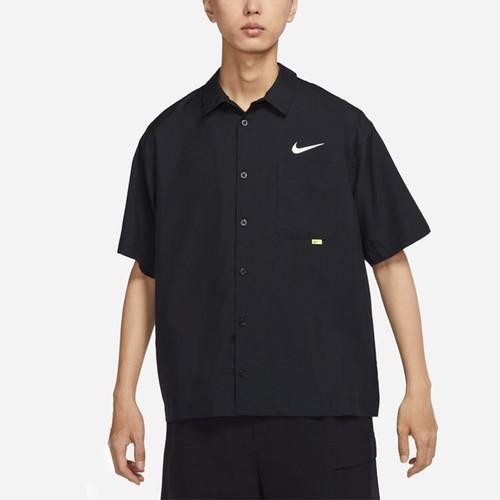 Nike Solid Color Single-Breasted Logo Short Sleeve Shirt