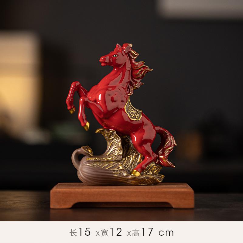 Ceramic zodiac horse birthday gifts for success, gifts for living rooms, offices, wine cabinets, opening ceremony gifts, and wea