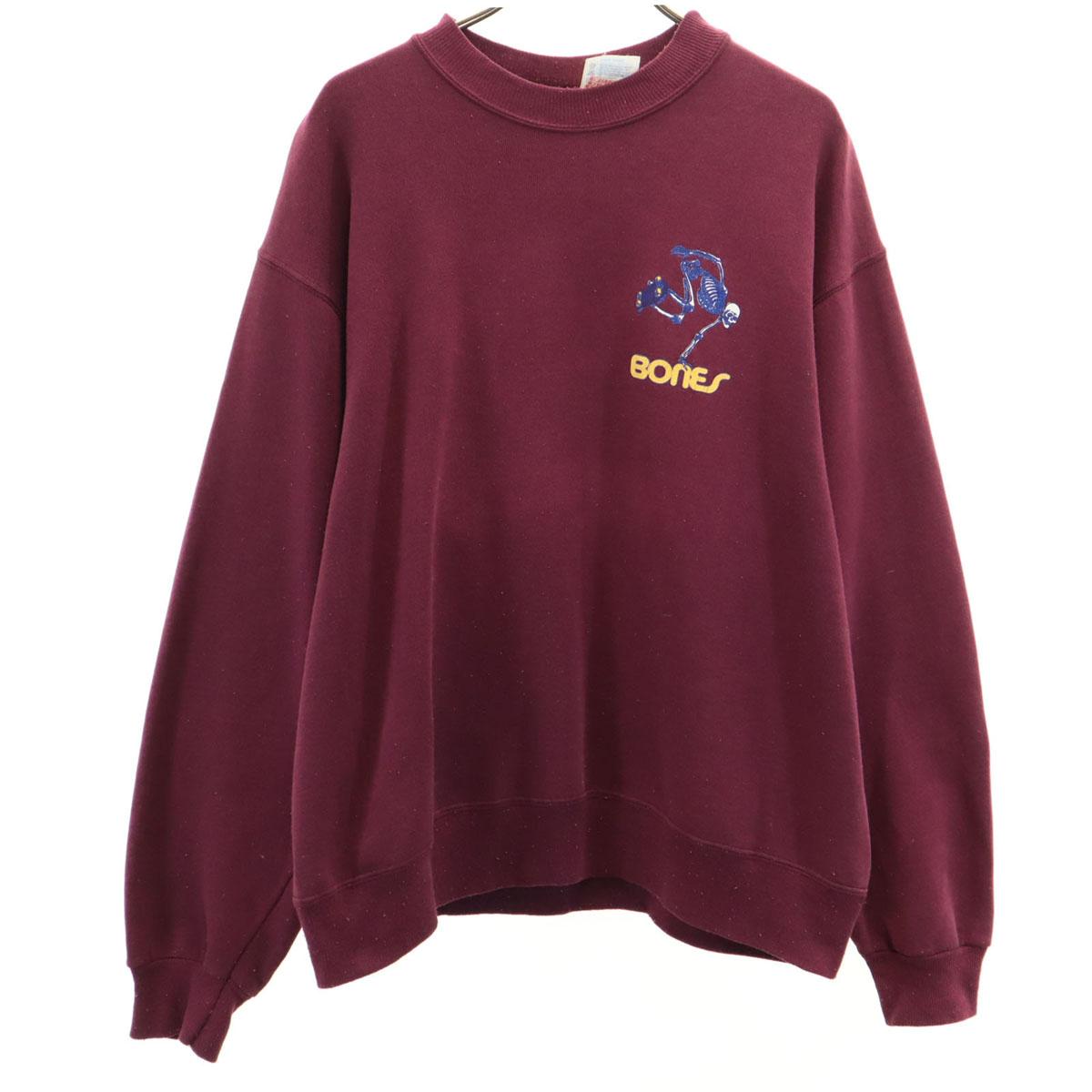 

Hanes 90s Old Back logo Bones Long sleeve sweat trainer L BONES SKULL Men s Used