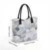  Watercolor Cloud Print Canvas Tote Bag Large Casual Shoulder Bag for Daily Use