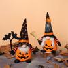 Halloween Ghost Plush 2 Pcs Set Spooky Faceless Dolls with Black Cat Design Stuffed Animal Toys for Home Decor and Holiday