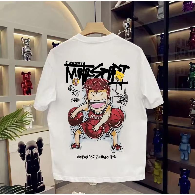 2025 Hot New Anime Print Anime Slam Dunk Master Men's T-shirt Summer Fashion Breathable  Suitable for Both Men Women's Top