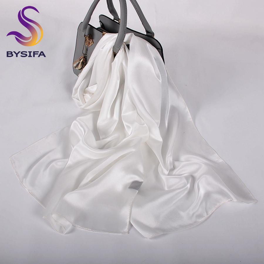 [BYSIFA]  Pure Silk Wine Red Silk Scarf Shawl Women Fashion Luxury Crepe Satin Silk Long Scarves Ladies Brand Head Scarf Cape