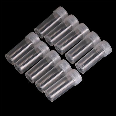 10 Pièces Flacon d'Échantillon en Plastique 5ml Tube à Essai Petit Flacon Flacon Récipient de Stockage