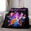 1Pc Huntrax Future Fashion Icons Flannel Blanket, Soft And Comfortable, Casual Warm, Camping Travel, Christmas, Halloween Xmas Gift L1253