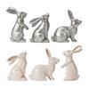 3 st påskharefigur Liten dekorativ kaninstatyett Vintage harts Kaninskulptur för Vår Hem Bordsdekoration