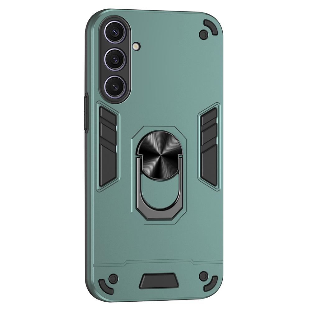 For Samsung Galaxy S25+ Case PC+TPU Drop Defend Phone Cover with Ring Kickstand