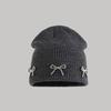 Women's Pullover Hats Korean Bow Simple Fashionable Versatile Knitted Hats Sweet Cool Y2K High Quality Pullover Hats For Girl