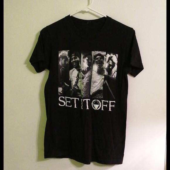 VTG Set It Off band black T-shirt Unisex All sizes ADULT SHIRT 2F493 XXXXL