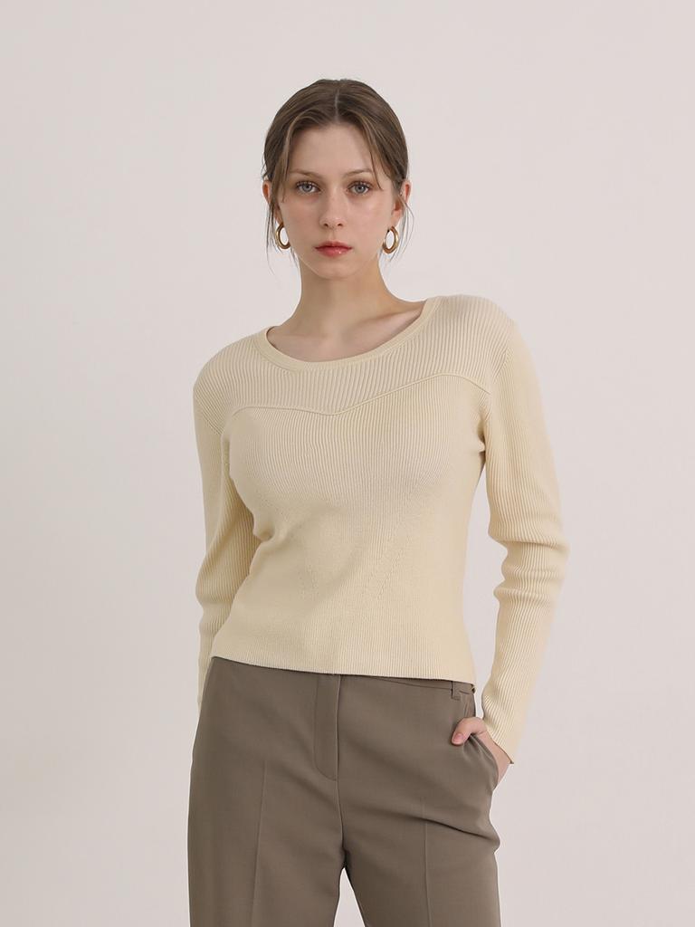 MERCIANNES Ribbed Front Detail Knitwear_Ma9Lkn5