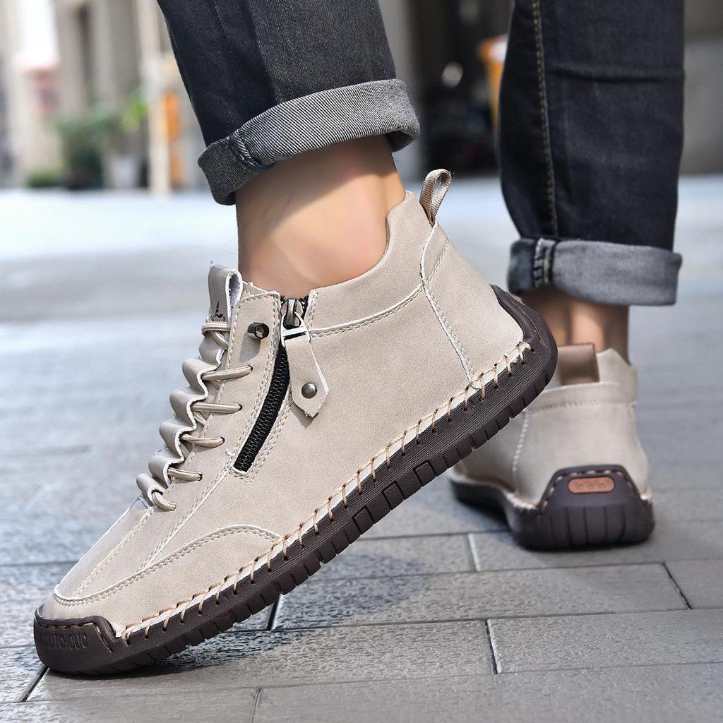 Men's Retro High-Top Casual Leather Shoes - Outdoor Style