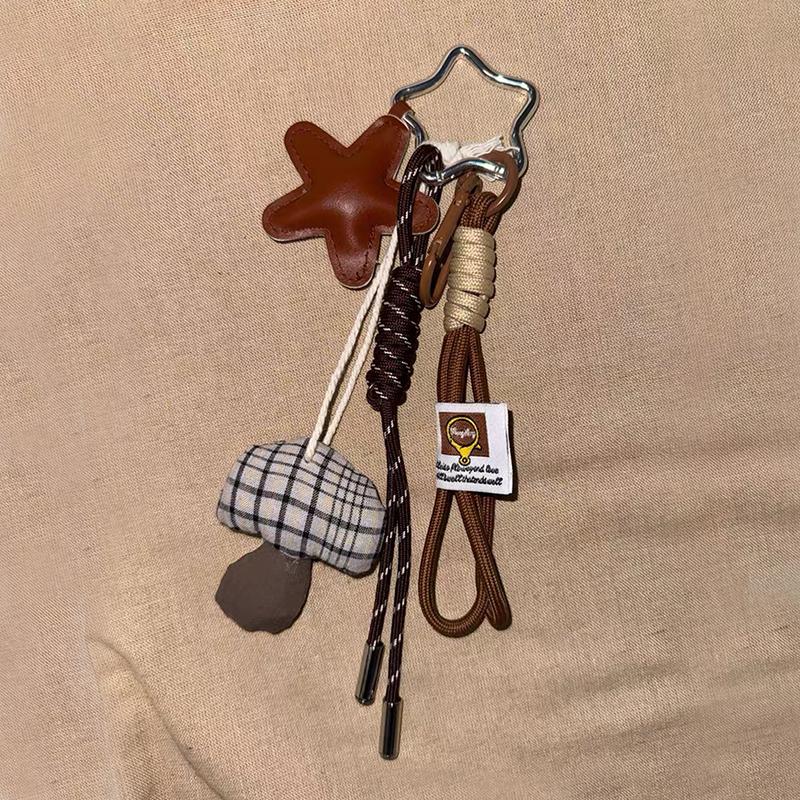 Yogodlns Handgefertigter Anhänger für gewebte Nylonseiltasche, niedliche Bonbonfarbe, modischer Rucksack, Handtasche, hängende Taschen, Accessoires