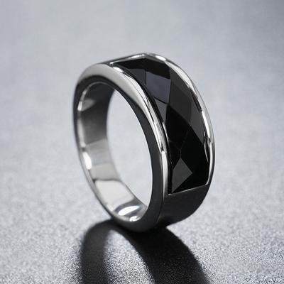 Fashion Simple European and American Inlaid Gemstone Men's and Women's Rings Rings Versatile Jewelry