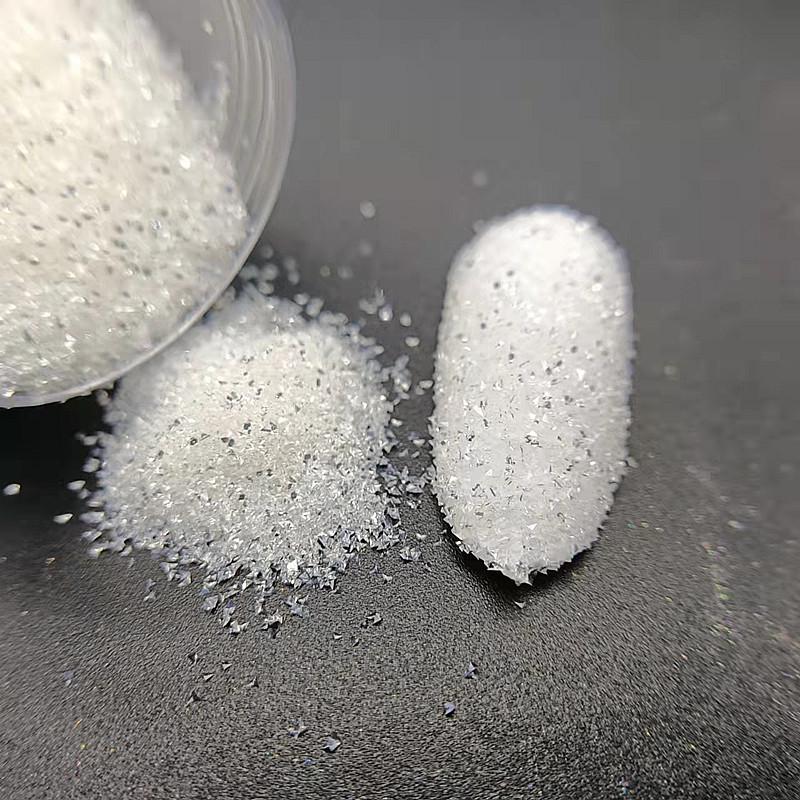 3D High Flash Glass Rhinestone Nail Art Silver White Pearlescent Sugar Glitter