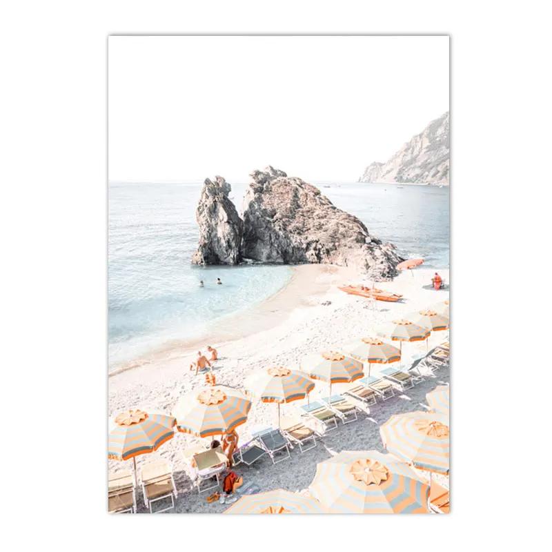 Seascape Canvas Poster Surfing Wall Art Summer Beach Sea Print Shell Posters Painting Nordic Wall Pictures Living Room Decor