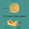 10 Plates + 1 Plate Storage Box Set Dining Table Garbage Plate/Spit Bone Plate/Household Bone Plate/Bone Plate/Creative Plastic Small Plate