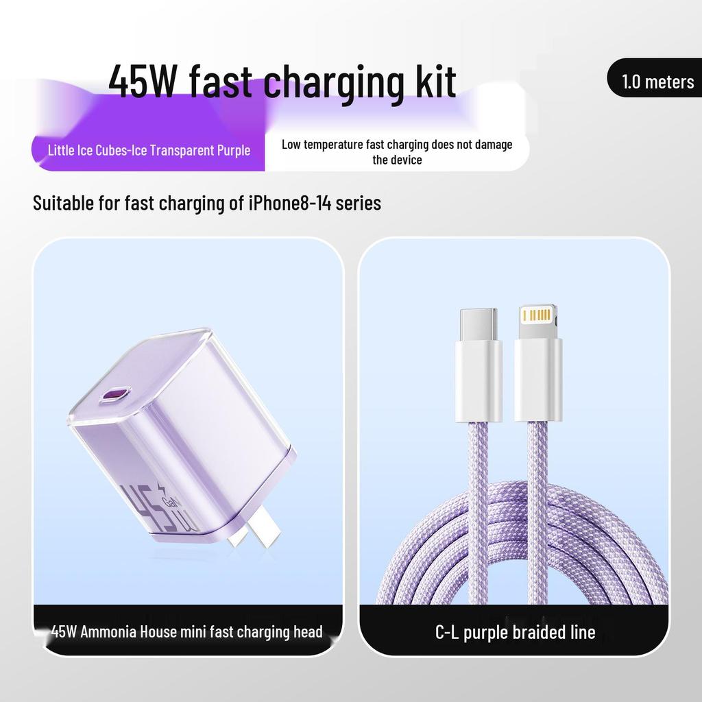 45W GaN Charger for iPhone 14 Series with Universal Cable Compatibility