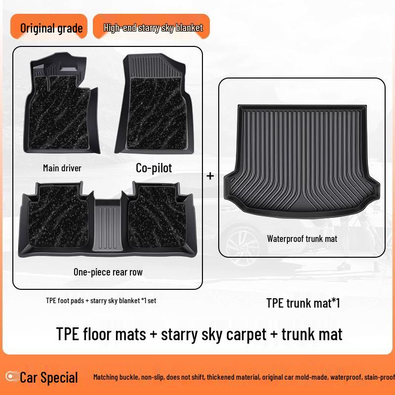 Waterproof TPE Car Floor Mats for Pentium B30 (2016-2018), One-Piece Molded with Door Sill Coverage