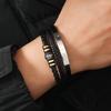 Beliebtes mehrlagiges Lederarmband für Herren mit Akzenten aus Edelstahllegierung