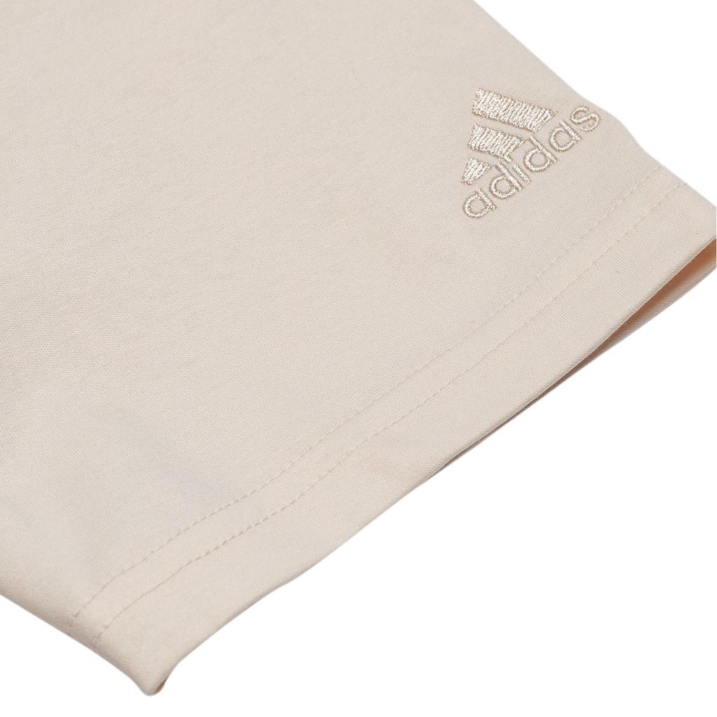 Adidas Letter Applique Round Neck Short Sleeve T-Shirt Women Tops Light-Beige HZ8999