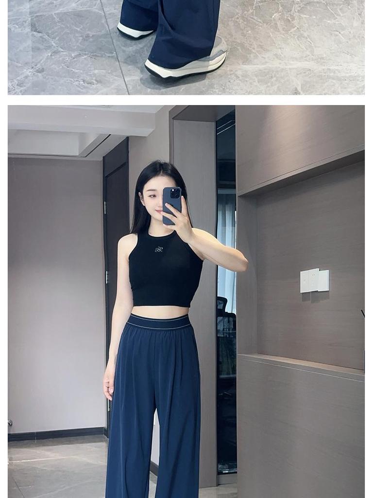 Big Brand Women's High Waist Quick-Dry Yoga Pants: Casual, Straight-Leg, Lightweight, Slimming, and Loose-Fit for Autumn.