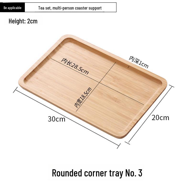 Japanese Bamboo Rectangular Tea Tray - Versatile for Household, Restaurant, Barbecue, Water Cup Storage, and Serving.