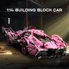 1:14  Technic V12 Pink Concept Super Race CarDesign Building Blocks Bricks Model Birthday Thanksgiving Gift for Girls Childrens